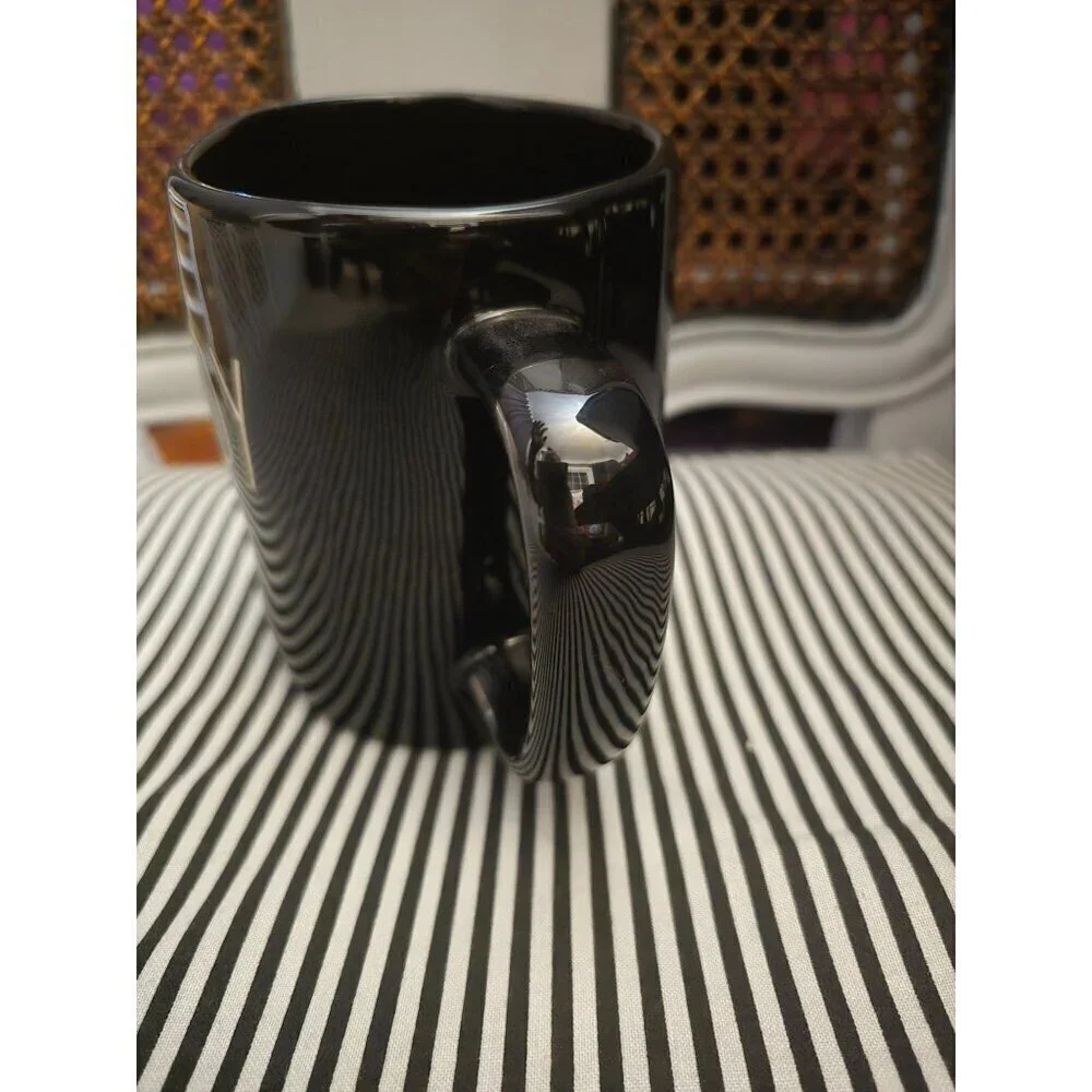 Rae Dunn Halloween Scaredy Cat Black Coffee Mug
